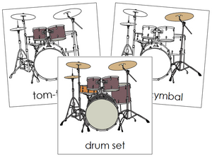 Drum Set Nomenclature Cards - Montessori Print Shop