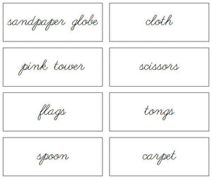 Montessori Environment Labels (Cursive) - Montessori Print Shop