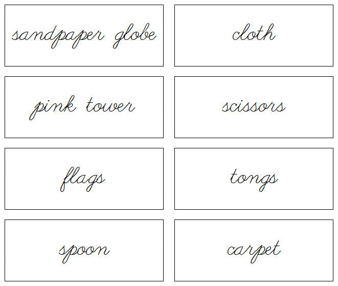 Montessori Environment Labels (Cursive) - Montessori Print Shop