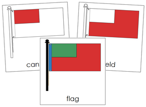 Flag Nomenclature Cards (red) - Montessori Print Shop