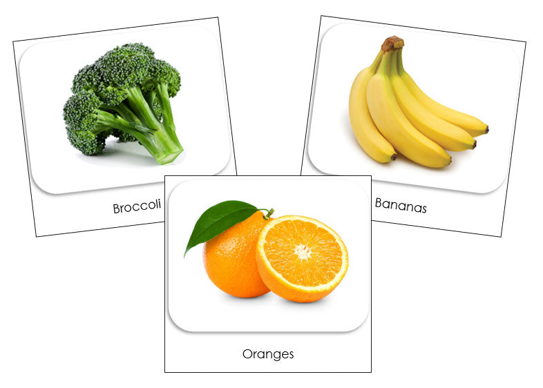 Fruits and Vegetables Safari Toob Cards - Montessori Print Shop