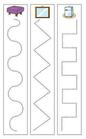 Household Items Cutting Work - Montessori Print Shop preschool cutting practice