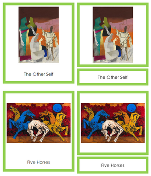 Maqbool Fida Husain 3-Part Art Cards (borders) - Montessori Print Shop