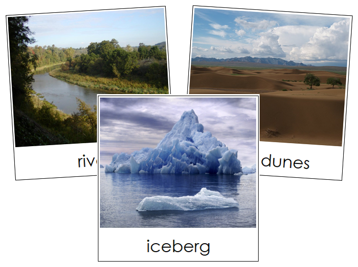 Aquatic & Land Feature Cards Set 1 - Montessori geographycards