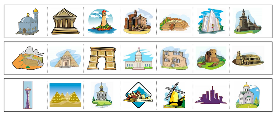 Landmarks Cutting Work - Preschool Activity by Montessori Print Shop