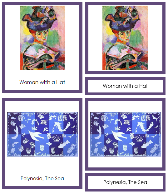 Henri Matisse Art Cards (borders) - montessori art materials