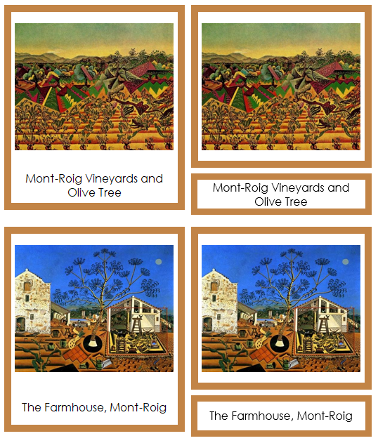 Joan Miro Art Cards (borders) - montessori art materials