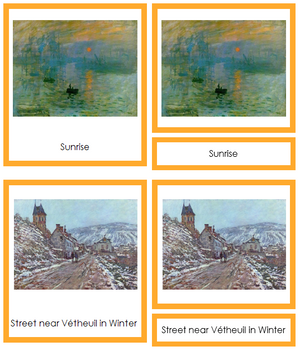 Claude Monet Art Cards (borders) - Montessori Print Shop