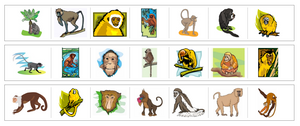 Monkeys Cutting Work - Montessori Print Shop preschool cutting practice