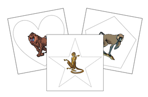 Monkeys Cutting Work - Montessori Print Shop preschool cutting practice