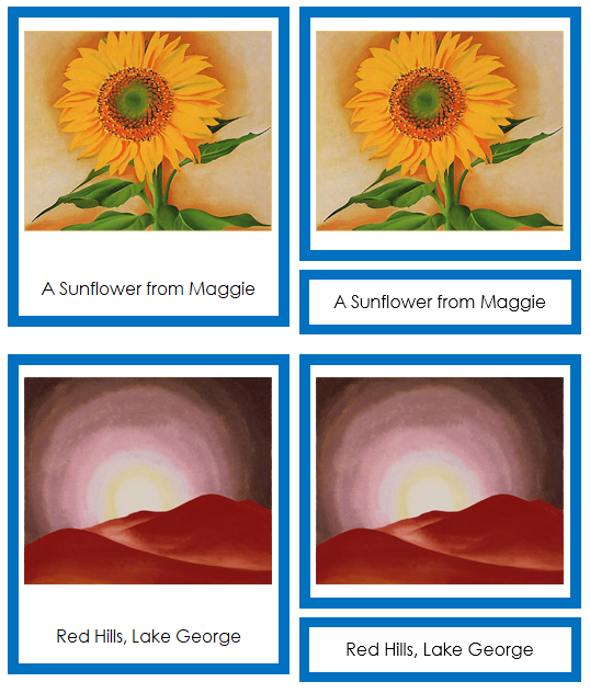 Georgia O'Keeffe Art Cards (borders) - montessori art materials