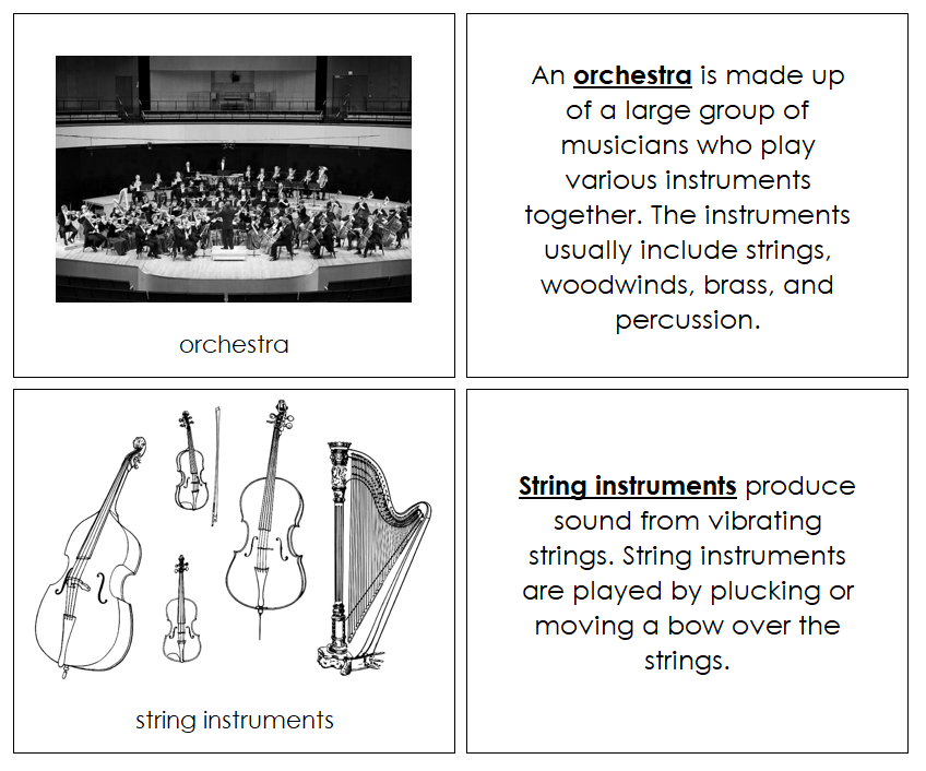 Orchestra Nomenclature Book - Montessori Print Shop