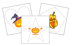 Pumpkins Cutting Work - Montessori Print Shop preschool cutting practice