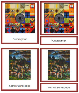 Sayed Haider Raza 3-Part Art Cards (borders) - Montessori Print Shop