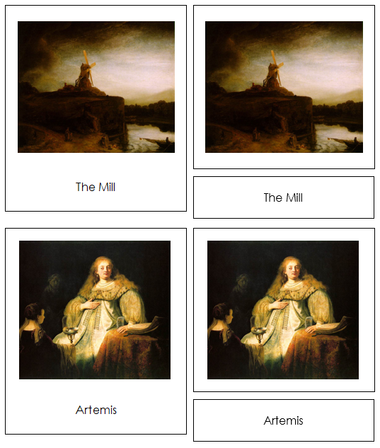Rembrandt 3-Part Art Cards - Montessori Print Shop Digital Download