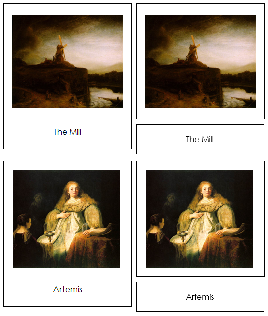 Rembrandt Art Cards - Montessori art materials
