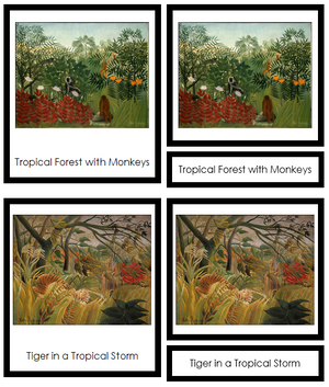 Henri Rousseau Art Cards (borders) - Montessori Print Shop