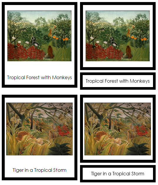 Henri Rousseau Art Cards (borders) - montessori art materials