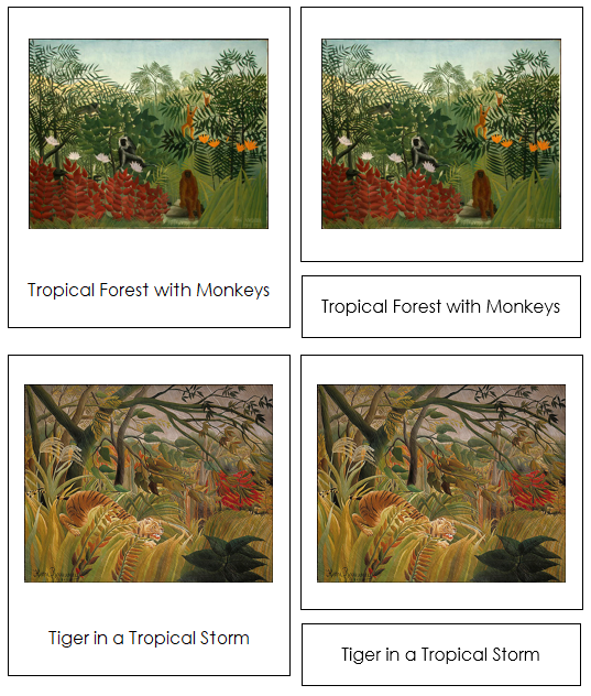 Henri Rousseau Art Cards - montessori art materials