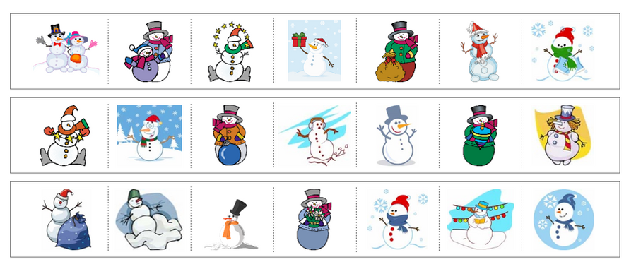 snowmen Cutting Work - Preschool Activity by Montessori Print Shop