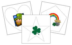 St. Patrick's Day Cutting Work - Montessori Print Shop preschool cutting practice