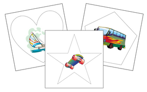 Transportation Cutting Work - Montessori Print Shop preschool cutting practice
