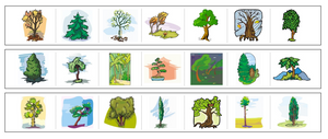 Trees Cutting Work - Montessori Print Shop preschool cutting practice