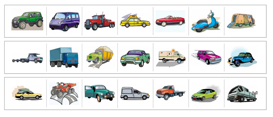 Vehicles Cutting Work - Preschool Activity by Montessori Print Shop