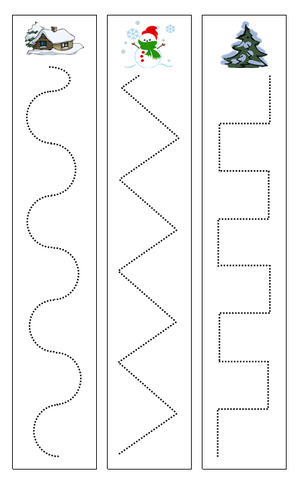 Winter Cutting Work - Montessori Print Shop preschool cutting practice