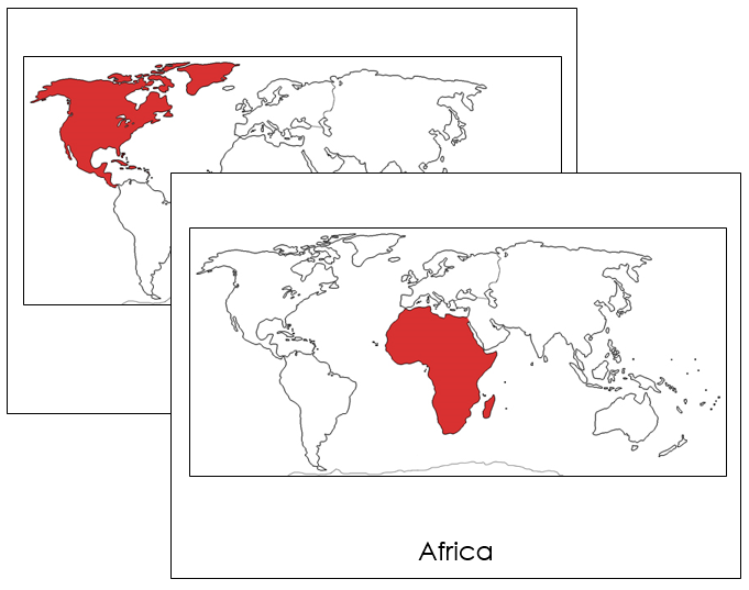 World Flashcards - Montessori geography cards - Montessori Print Shop